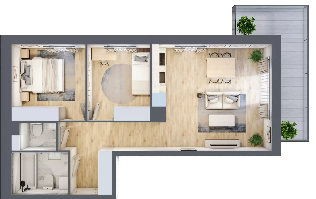 3 pokoje, mieszkanie 59,22 m², piętro 1, oferta nr II/B59, Olchowy Park 2, Warszawa, Białołęka, Kobiałka, ul. Marii Callas 18