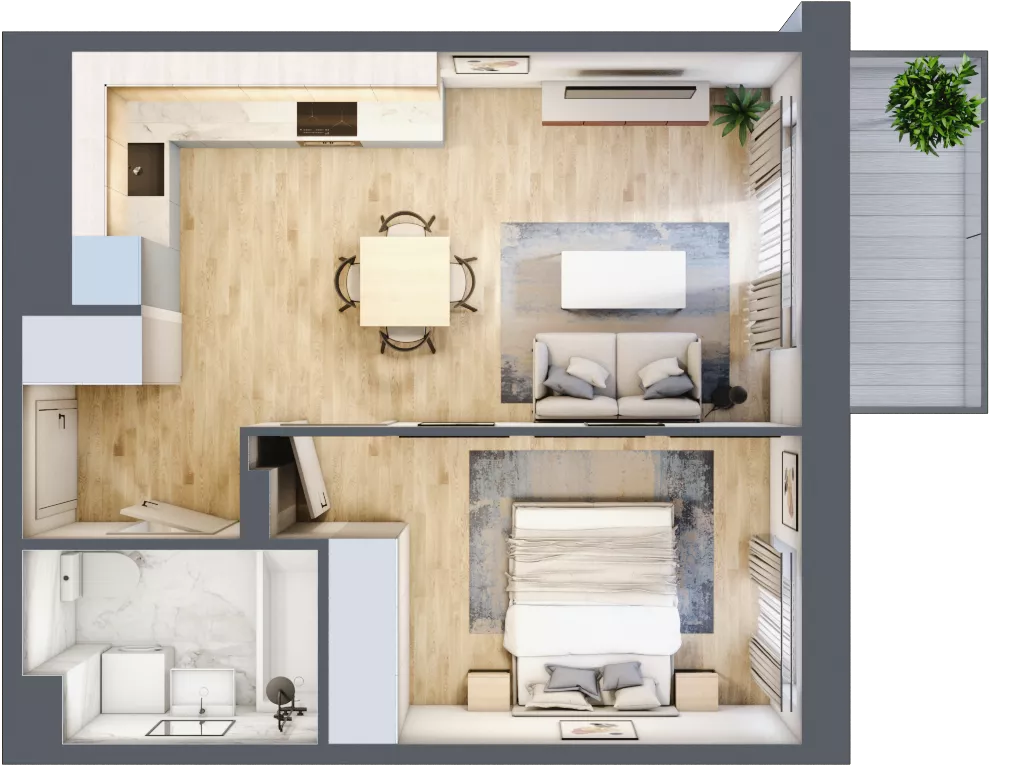 2 pokoje, mieszkanie 38,78 m², piętro 2, oferta nr II/B72, Olchowy Park 2, Warszawa, Białołęka, Kobiałka, ul. Marii Callas 18