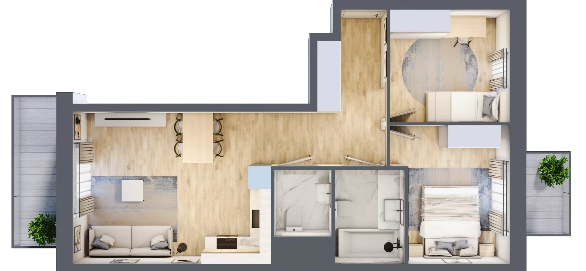 3 pokoje, mieszkanie 57,65 m², piętro 3, oferta nr VI/74, Neo Nova Ochota 6, Warszawa, Włochy, Raków, ul. Opackiego