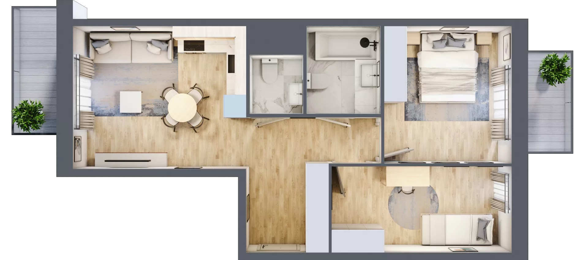 3 pokoje, mieszkanie 56,81 m², piętro 3, oferta nr VI/117, Neo Nova Ochota 6, Warszawa, Włochy, Raków, ul. Opackiego