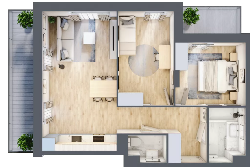 3 pokoje, mieszkanie 60,30 m², piętro 1, oferta nr VI/12, Neo Nova Ochota 6, Warszawa, Włochy, Raków, ul. Opackiego