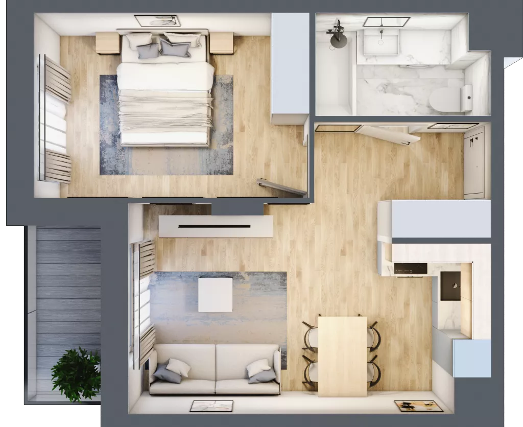 2 pokoje, mieszkanie 39,47 m², piętro 1, oferta nr VI/15, Neo Nova Ochota 6, Warszawa, Włochy, Raków, ul. Opackiego