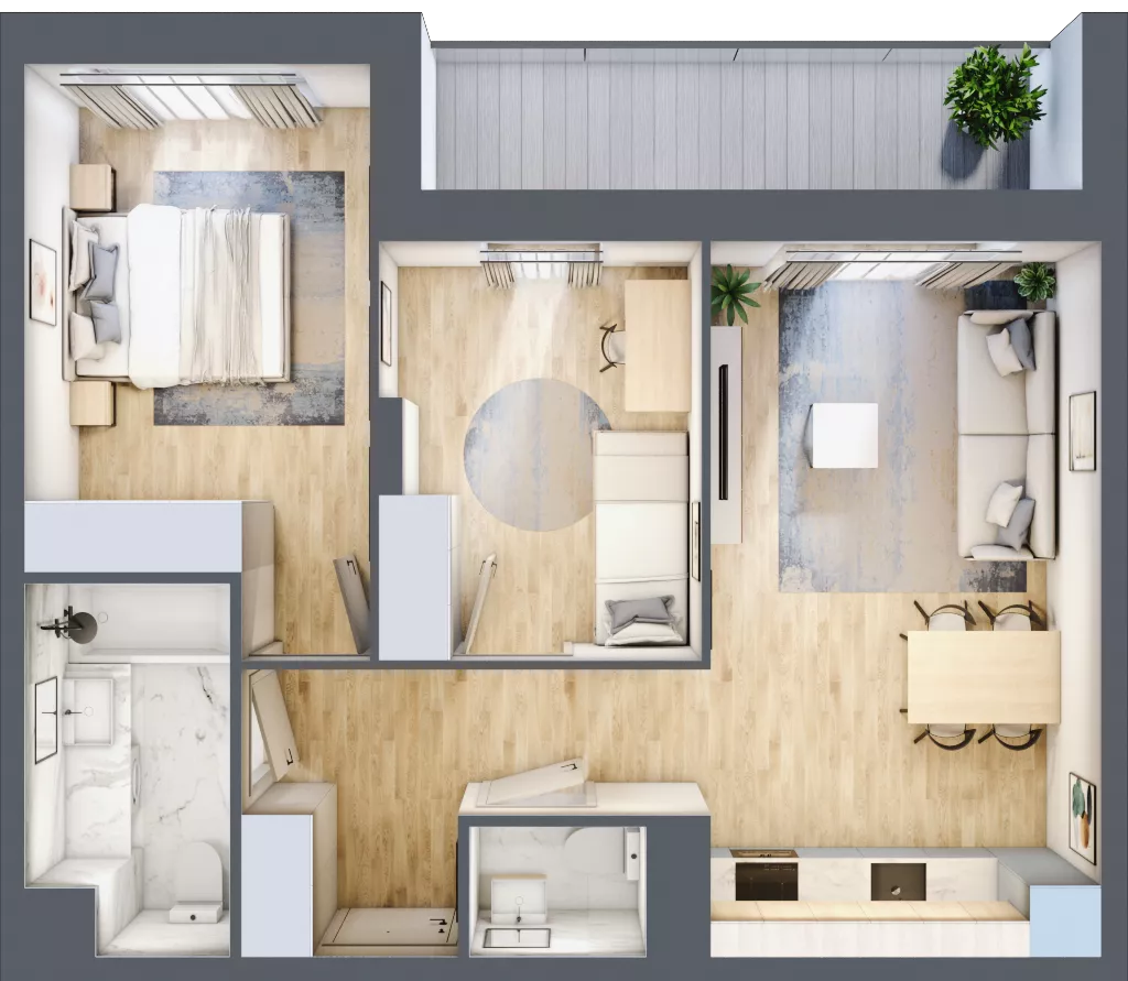 2 pokoje, mieszkanie 56,76 m², piętro 1, oferta nr VI/16, Neo Nova Ochota 6, Warszawa, Włochy, Raków, ul. Opackiego