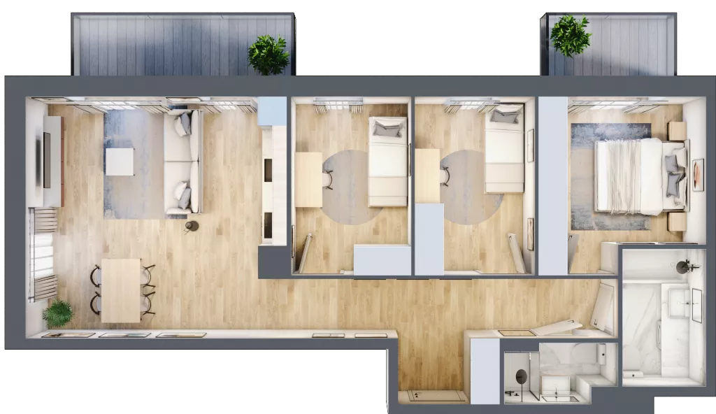 4 pokoje, mieszkanie 76,54 m², piętro 2, oferta nr VI/28, Neo Nova Ochota 6, Warszawa, Włochy, Raków, ul. Opackiego