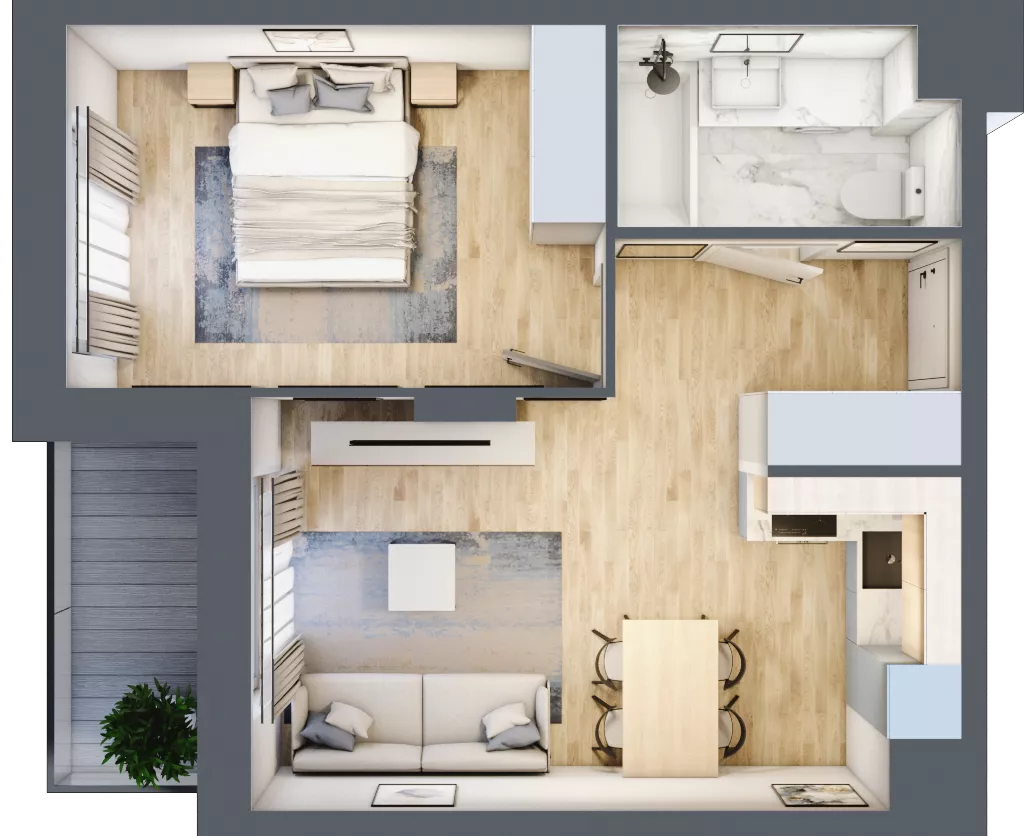 2 pokoje, mieszkanie 39,47 m², piętro 3, oferta nr VI/37, Neo Nova Ochota 6, Warszawa, Włochy, Raków, ul. Opackiego
