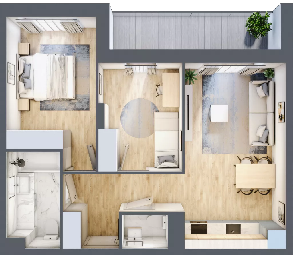 3 pokoje, mieszkanie 56,90 m², piętro 3, oferta nr VI/38, Neo Nova Ochota 6, Warszawa, Włochy, Raków, ul. Opackiego