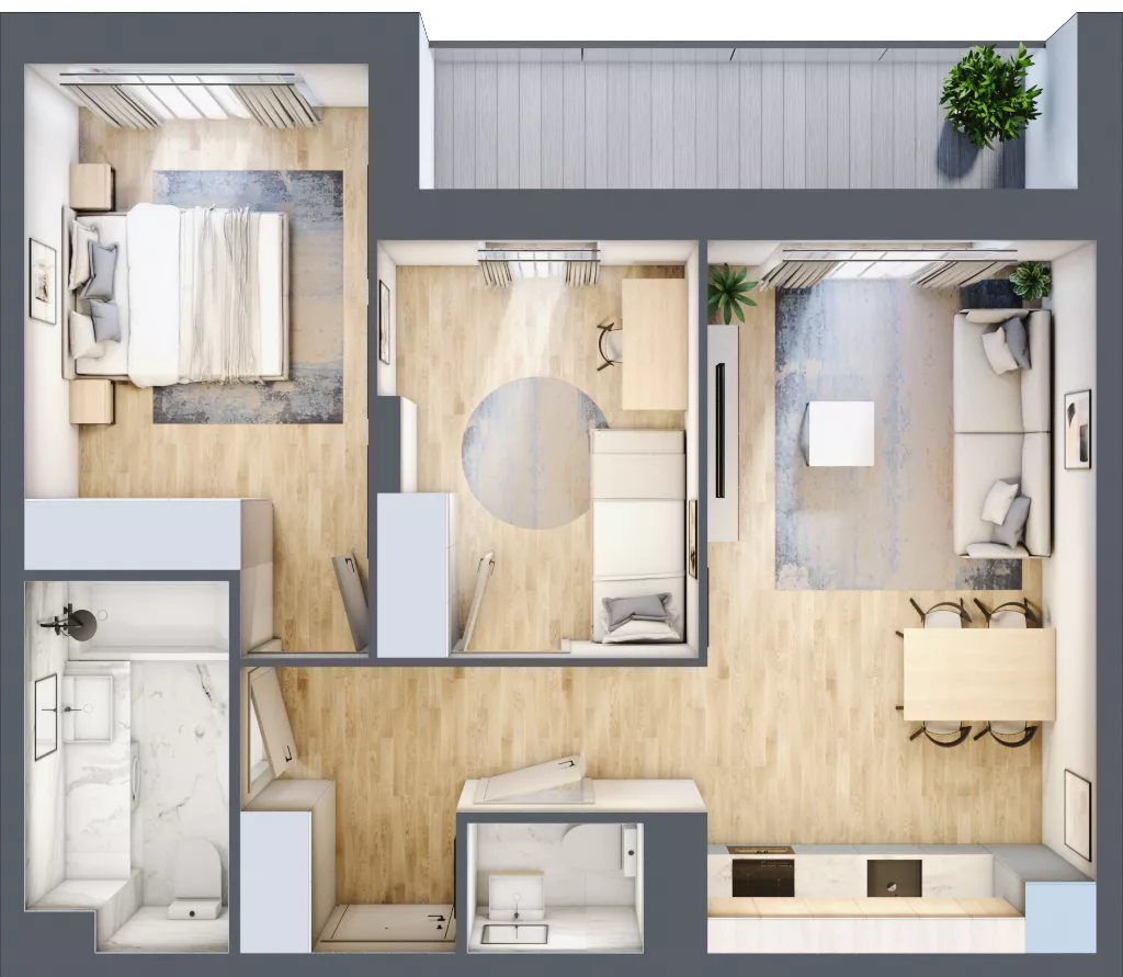 3 pokoje, mieszkanie 56,90 m², piętro 5, oferta nr VI/60, Neo Nova Ochota 6, Warszawa, Włochy, Raków, ul. Opackiego