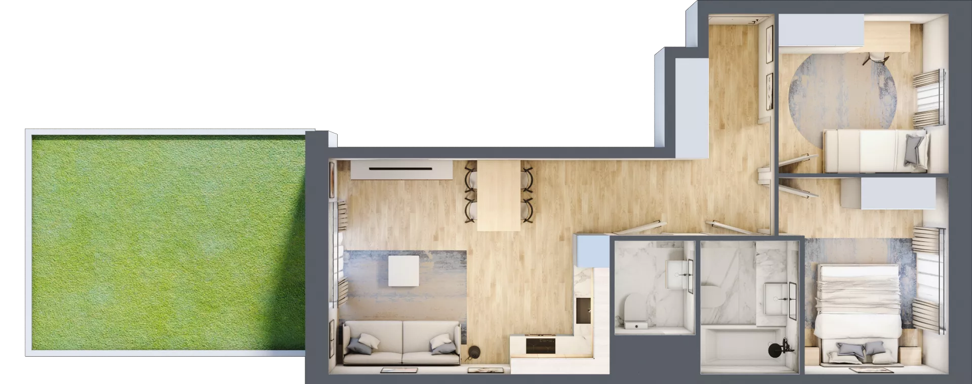 3 pokoje, mieszkanie 57,61 m², parter, oferta nr VI/63, Neo Nova Ochota 6, Warszawa, Włochy, Raków, ul. Opackiego
