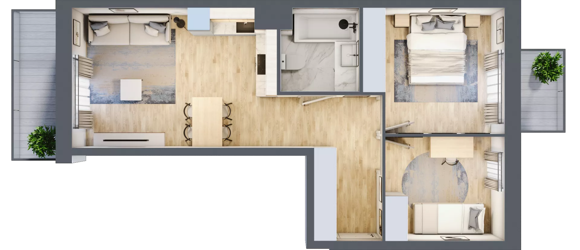 3 pokoje, mieszkanie 54,78 m², piętro 2, oferta nr VI/73, Neo Nova Ochota 6, Warszawa, Włochy, Raków, ul. Opackiego