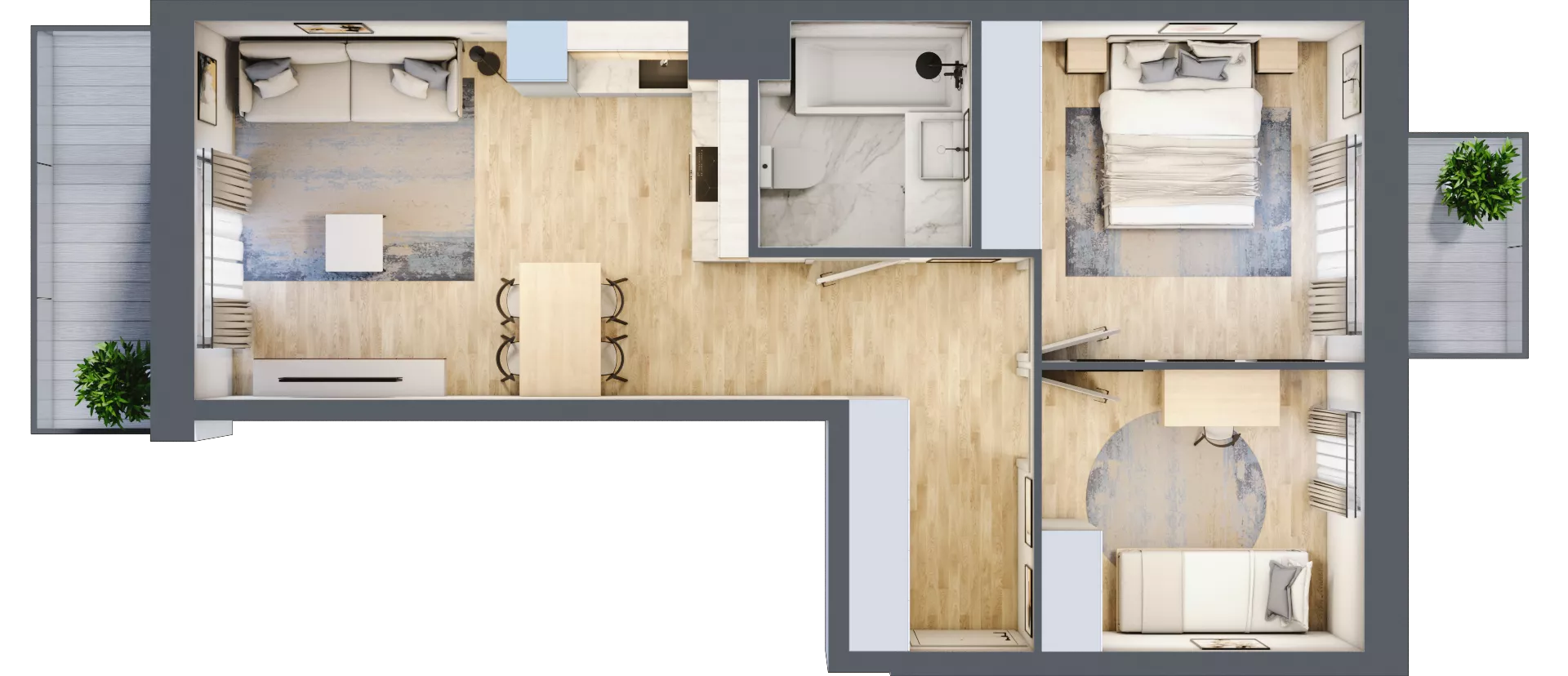 3 pokoje, mieszkanie 54,78 m², piętro 4, oferta nr VI/81, Neo Nova Ochota 6, Warszawa, Włochy, Raków, ul. Opackiego