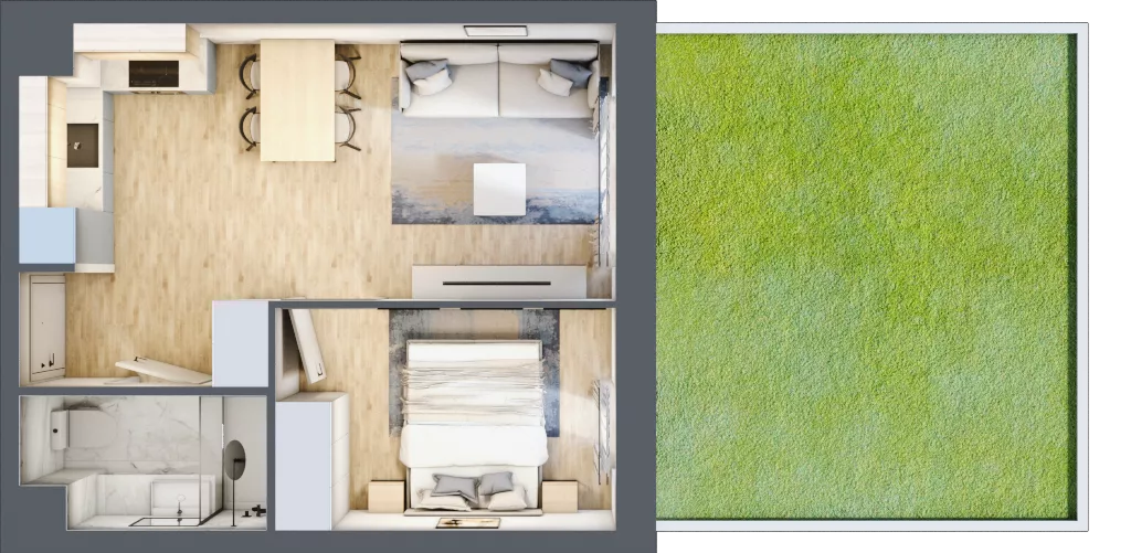 2 pokoje, mieszkanie 33,52 m², parter, oferta nr VI/91, Neo Nova Ochota 6, Warszawa, Włochy, Raków, ul. Opackiego