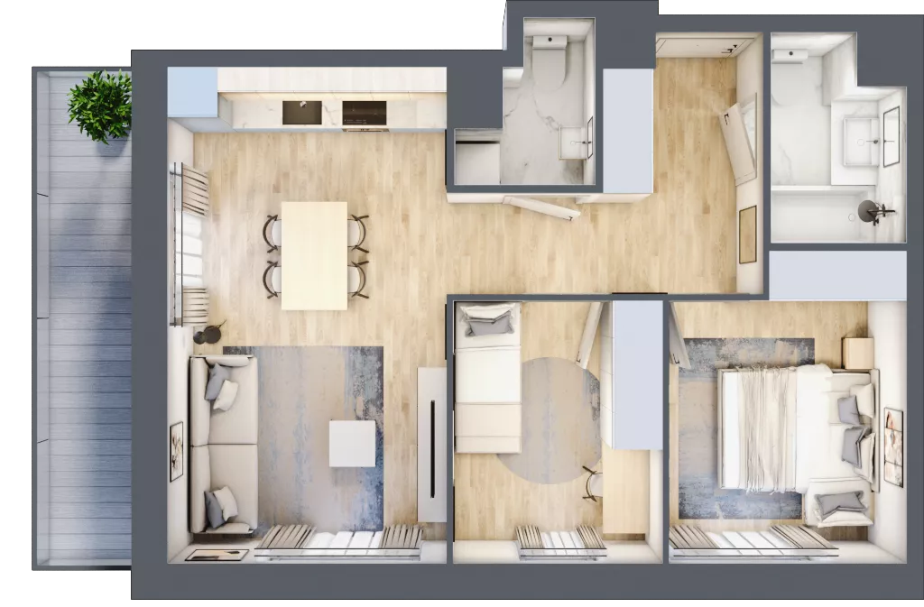 3 pokoje, mieszkanie 52,63 m², piętro 2, oferta nr VI/114, Neo Nova Ochota 6, Warszawa, Włochy, Raków, ul. Opackiego