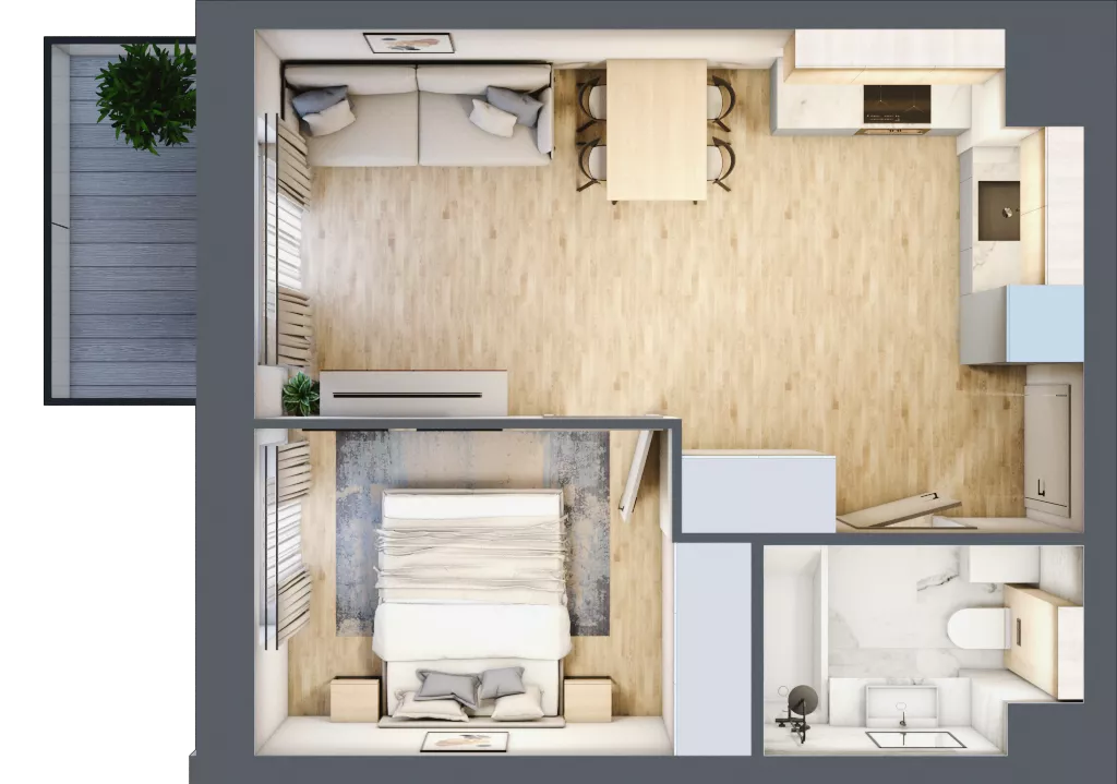2 pokoje, mieszkanie 35,13 m², piętro 6, oferta nr VI/152, Viva Piast 6, Kraków, Mistrzejowice, ul. Powstańców