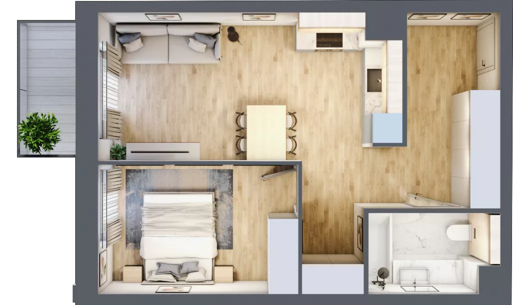 2 pokoje, mieszkanie 44,67 m², piętro 3, oferta nr VI/125, Viva Piast 6, Kraków, Mistrzejowice, ul. Powstańców