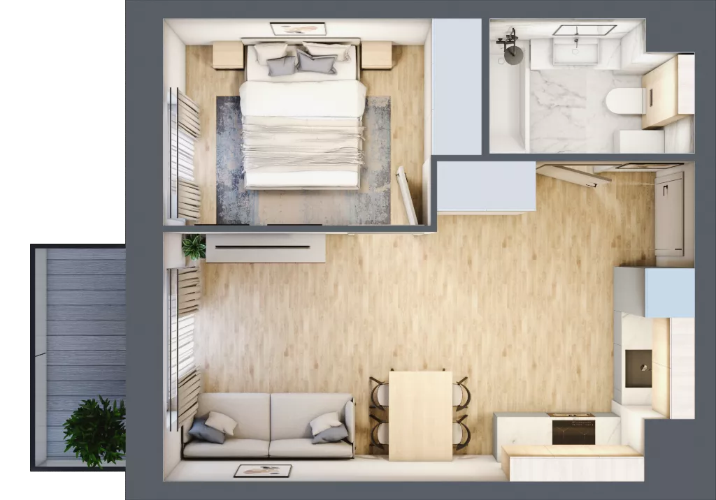 2 pokoje, mieszkanie 34,95 m², piętro 8, oferta nr VI/169, Viva Piast 6, Kraków, Mistrzejowice, ul. Powstańców