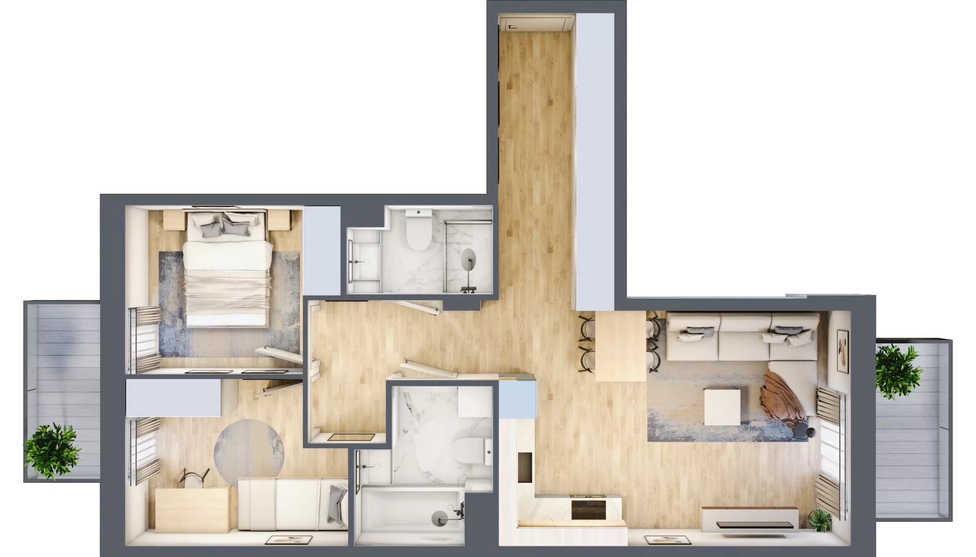 3 pokoje, mieszkanie 58,64 m², piętro 1, oferta nr VII/60, Nova Viva Garden 7, Warszawa, Białołęka, Brzeziny, ul. Pawła Włodkowica 11C