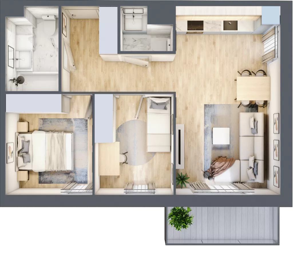 3 pokoje, mieszkanie 53,61 m², piętro 3, oferta nr VII/34, Nova Viva Garden 7, Warszawa, Białołęka, Brzeziny, ul. Pawła Włodkowica 11C