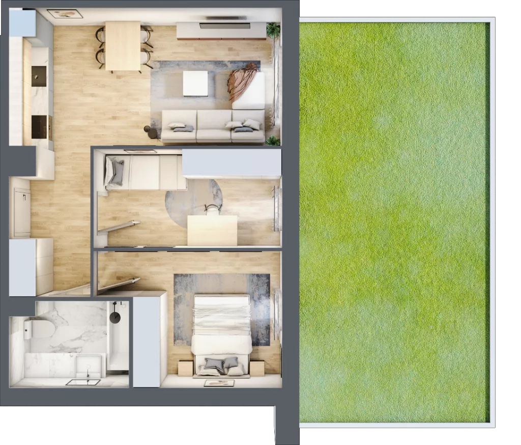 3 pokoje, mieszkanie 51,43 m², parter, oferta nr VII/55, Nova Viva Garden 7, Warszawa, Białołęka, Brzeziny, ul. Pawła Włodkowica 11C