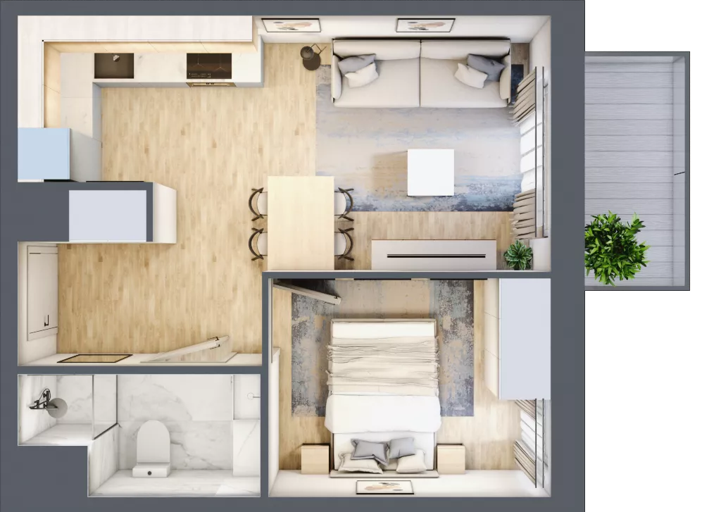 2 pokoje, mieszkanie 32,82 m², piętro 3, oferta nr VII/84, Nova Viva Garden 7, Warszawa, Białołęka, Brzeziny, ul. Pawła Włodkowica 11C