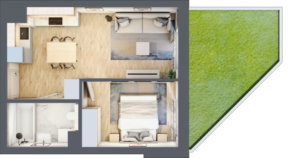 2 pokoje, mieszkanie 34,58 m², parter, oferta nr XIII/4, Metro Art 13, Warszawa, Praga Południe, Kamionek, ul. Żupnicza