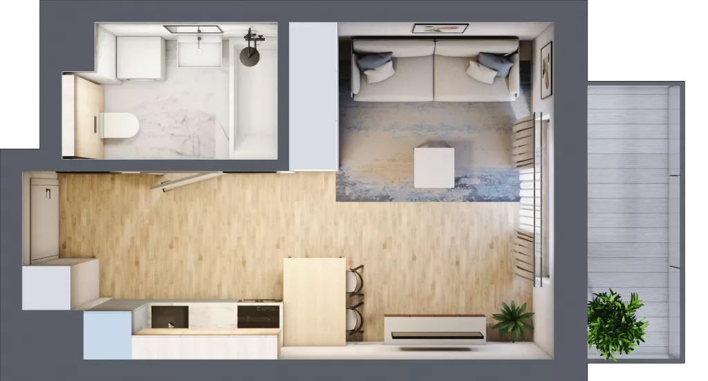 1 pokój, mieszkanie 25,95 m², piętro 4, oferta nr XIII/33, Metro Art 13, Warszawa, Praga Południe, Kamionek, ul. Żupnicza