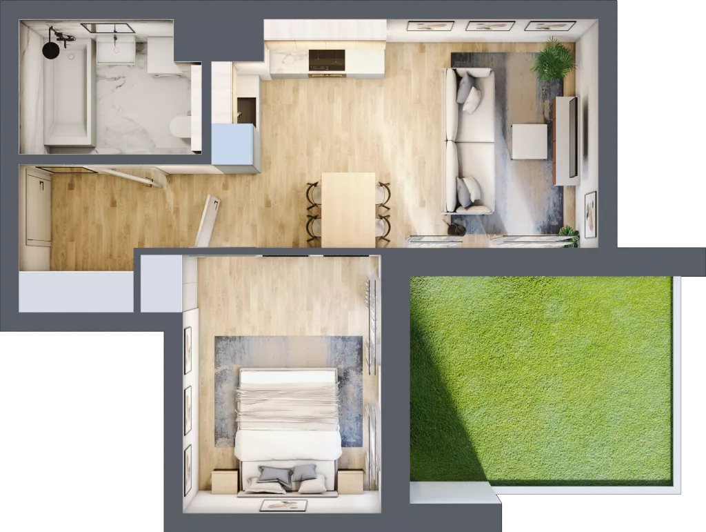 2 pokoje, mieszkanie 40,20 m², parter, oferta nr XIII/44, Metro Art 13, Warszawa, Praga Południe, Kamionek, ul. Żupnicza