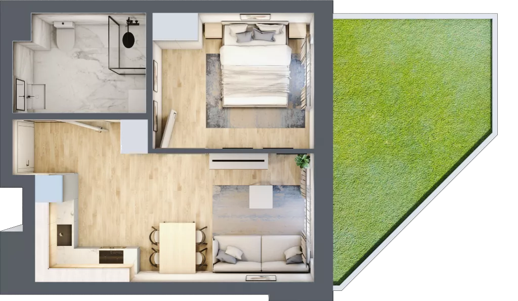 2 pokoje, mieszkanie 37,02 m², parter, oferta nr XIII/47, Metro Art 13, Warszawa, Praga Południe, Kamionek, ul. Żupnicza