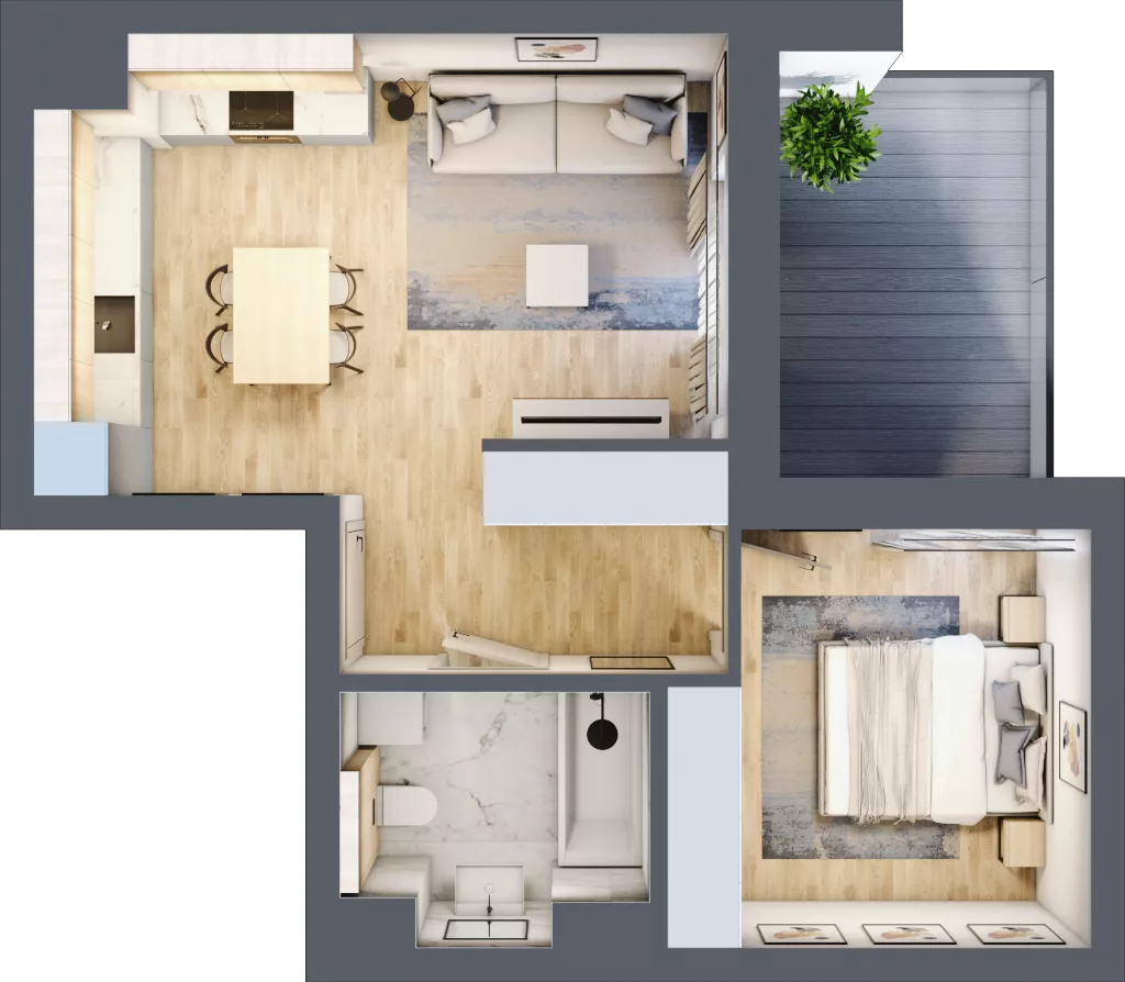 2 pokoje, mieszkanie 41,05 m², piętro 1, oferta nr XIII/54, Metro Art 13, Warszawa, Praga Południe, Kamionek, ul. Żupnicza