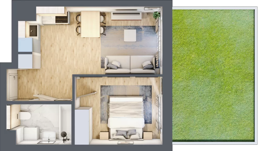 2 pokoje, mieszkanie 36,03 m², parter, oferta nr XIII/90, Metro Art 13, Warszawa, Praga Południe, Kamionek, ul. Żupnicza