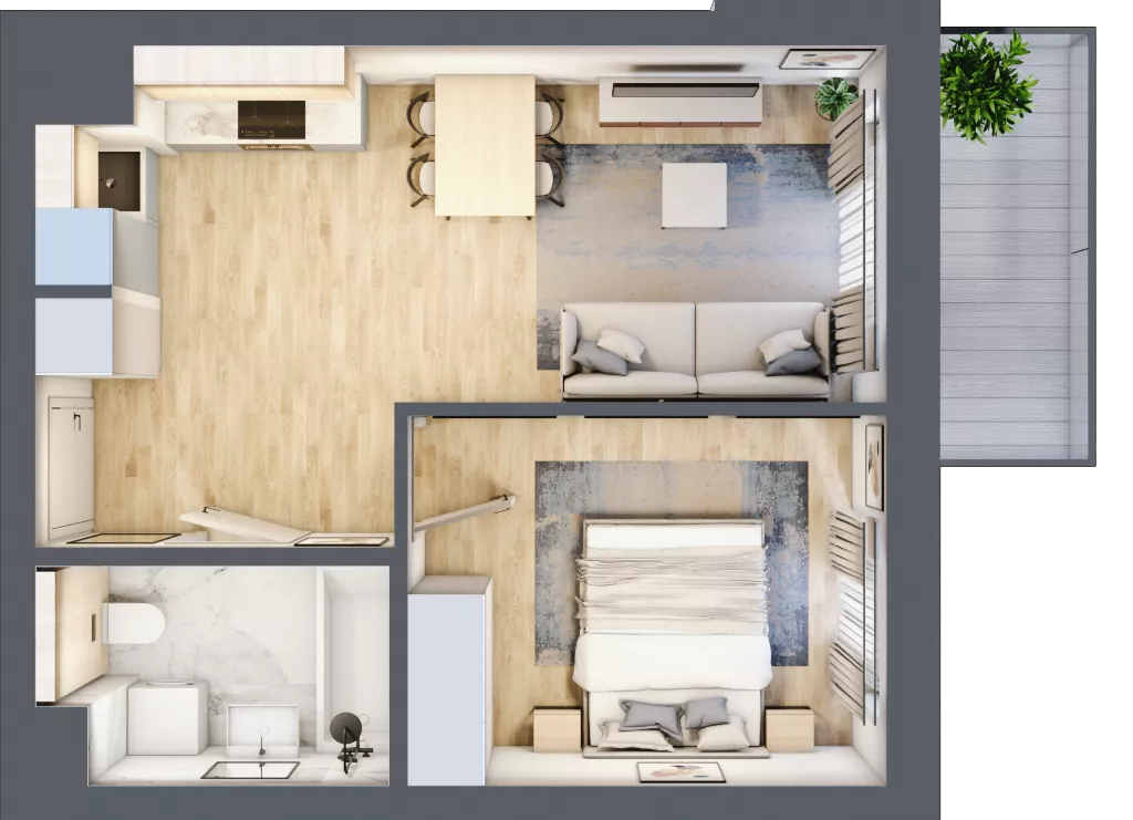 2 pokoje, mieszkanie 36,78 m², piętro 1, oferta nr XIII/98, Metro Art 13, Warszawa, Praga Południe, Kamionek, ul. Żupnicza
