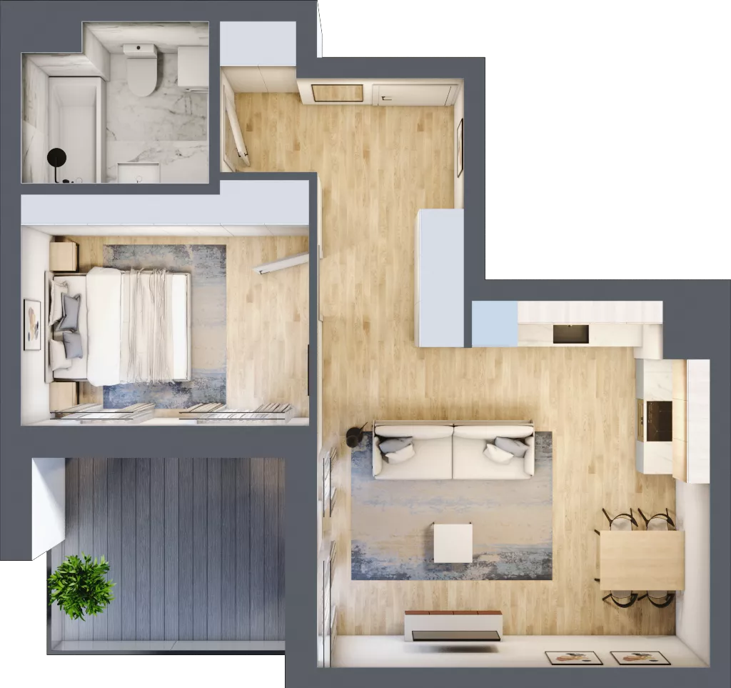 2 pokoje, mieszkanie 48,95 m², piętro 1, oferta nr XIII/99, Metro Art 13, Warszawa, Praga Południe, Kamionek, ul. Żupnicza