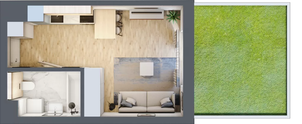 1 pokój, mieszkanie 26,77 m², parter, oferta nr XIII/6, Metro Art 13, Warszawa, Praga Południe, Kamionek, ul. Żupnicza