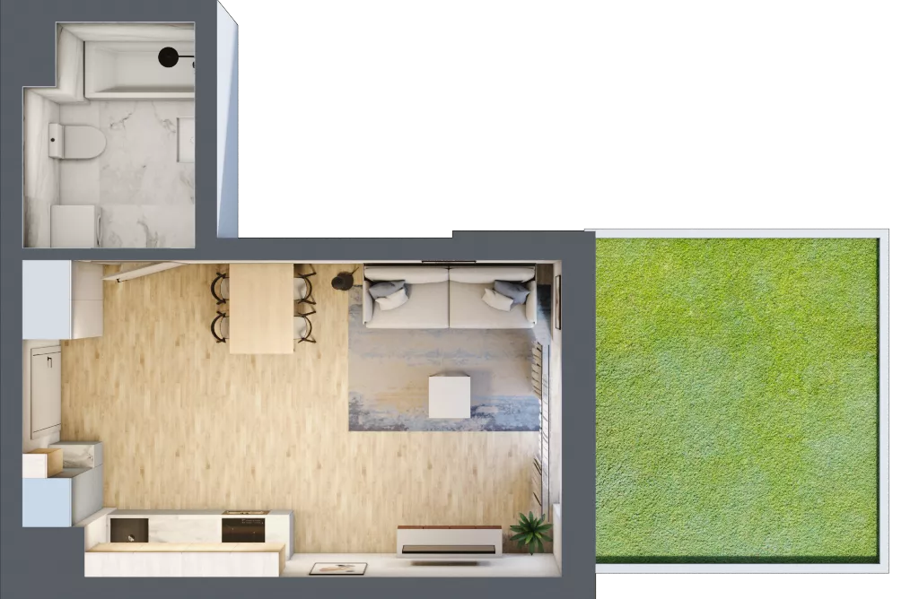 1 pokój, mieszkanie 31,36 m², parter, oferta nr XIII/43, Metro Art 13, Warszawa, Praga Południe, Kamionek, ul. Żupnicza