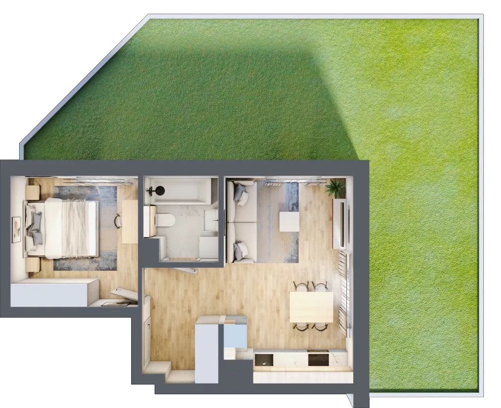 2 pokoje, mieszkanie 39,47 m², parter, oferta nr XIII/46, Metro Art 13, Warszawa, Praga Południe, Kamionek, ul. Żupnicza