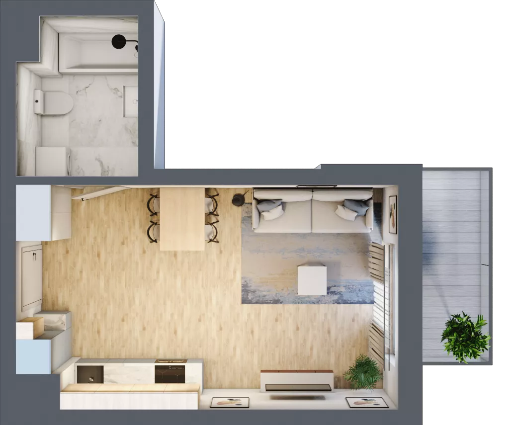 1 pokój, mieszkanie 31,19 m², piętro 2, oferta nr XIII/58, Metro Art 13, Warszawa, Praga Południe, Kamionek, ul. Żupnicza