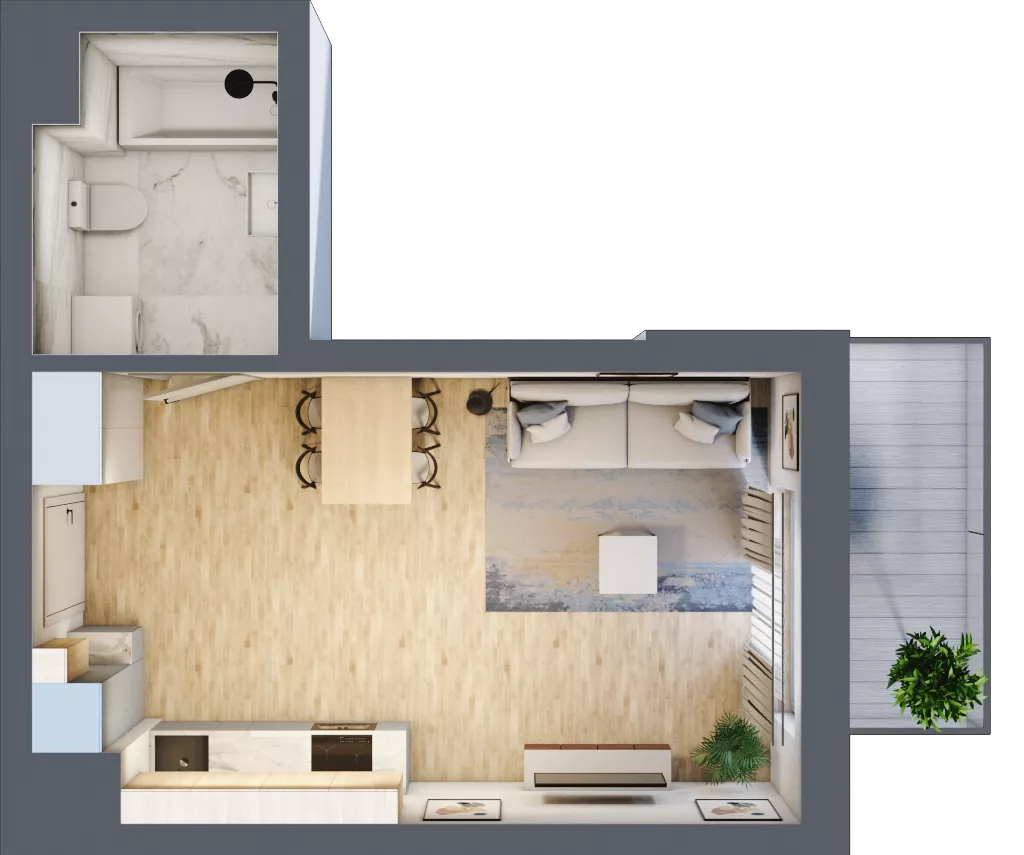 1 pokój, mieszkanie 31,33 m², piętro 4, oferta nr XIII/74, Metro Art 13, Warszawa, Praga Południe, Kamionek, ul. Żupnicza