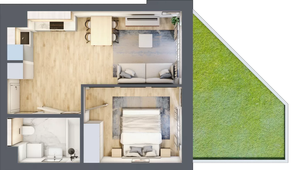 2 pokoje, mieszkanie 36,67 m², parter, oferta nr XIII/92, Metro Art 13, Warszawa, Praga Południe, Kamionek, ul. Żupnicza
