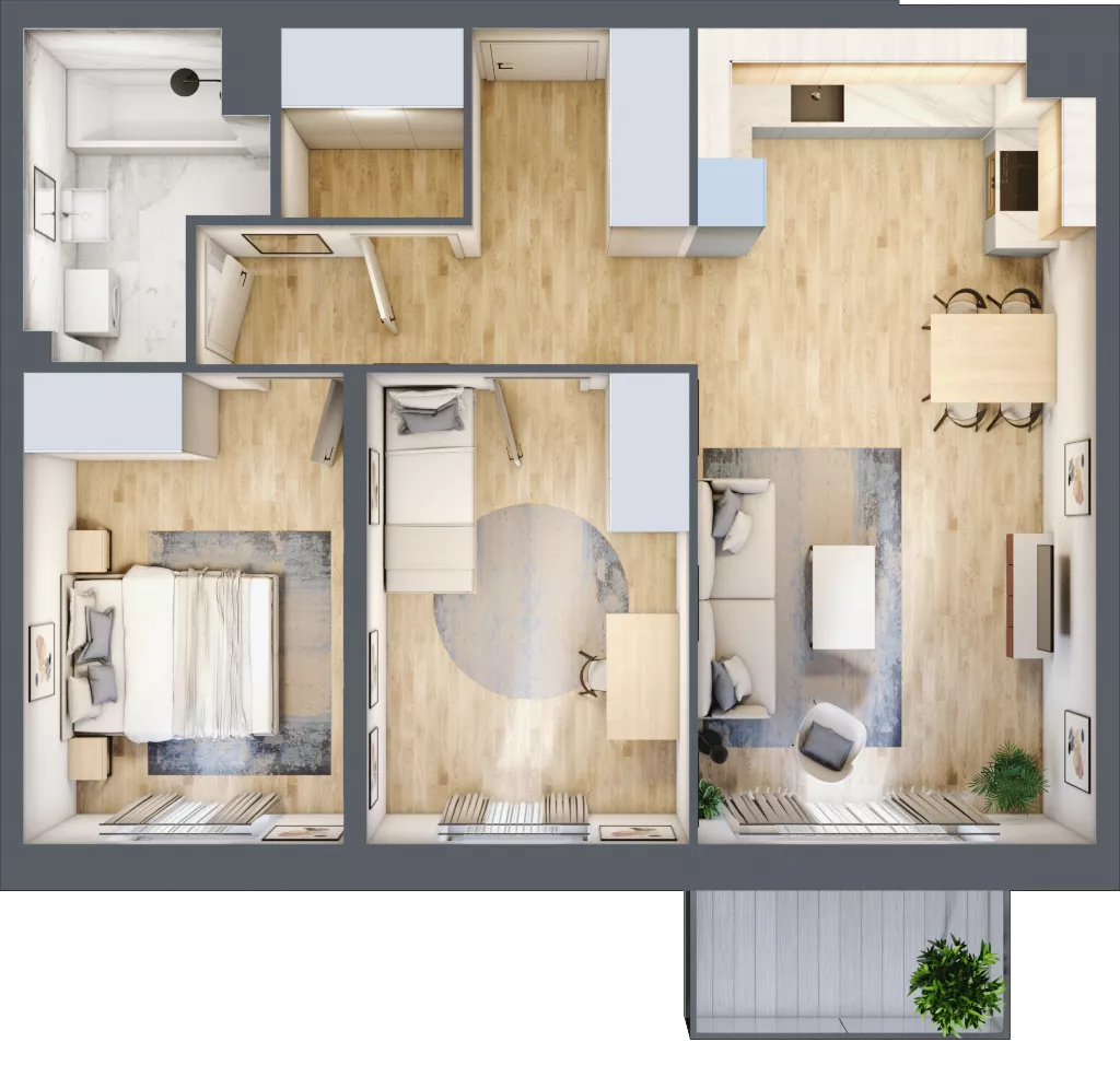 3 pokoje, mieszkanie 65,39 m², piętro 2, oferta nr I/74, Miasteczko Nova Fala, Gdynia, Cisowa, ul. Chylońska 264