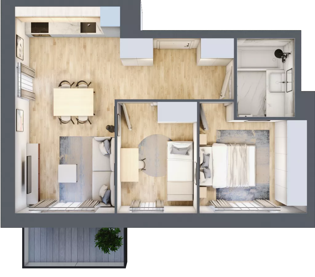 3 pokoje, mieszkanie 47,96 m², piętro 1, oferta nr IV/3, Neo Nova Ochota 4, Warszawa, Włochy, Raków, ul. Wojciecha Opackiego