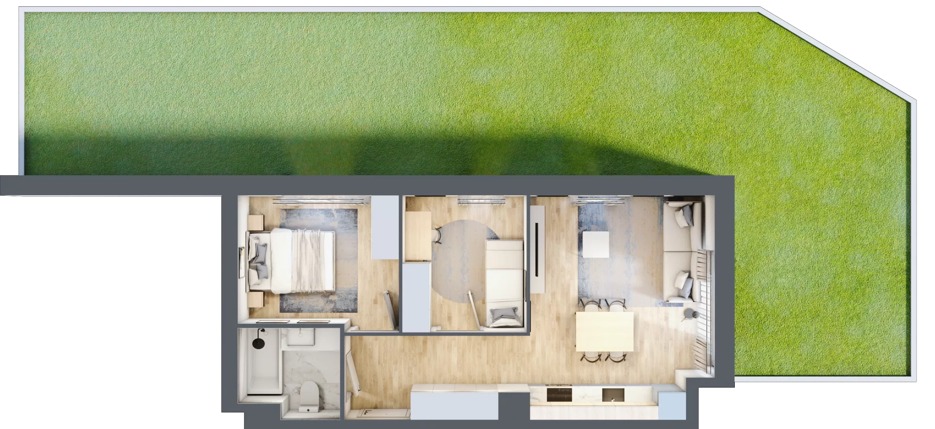 3 pokoje, mieszkanie 48,76 m², parter, oferta nr IV/61, Neo Nova Ochota 4, Warszawa, Włochy, Raków, ul. Wojciecha Opackiego