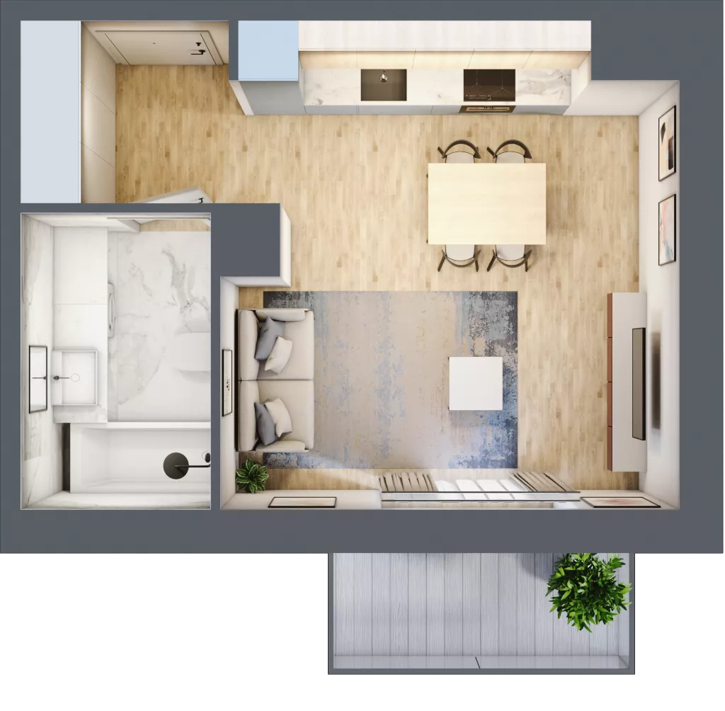 1 pokój, mieszkanie 30,90 m², piętro 1, oferta nr IV/74, Neo Nova Ochota 4, Warszawa, Włochy, Raków, ul. Wojciecha Opackiego