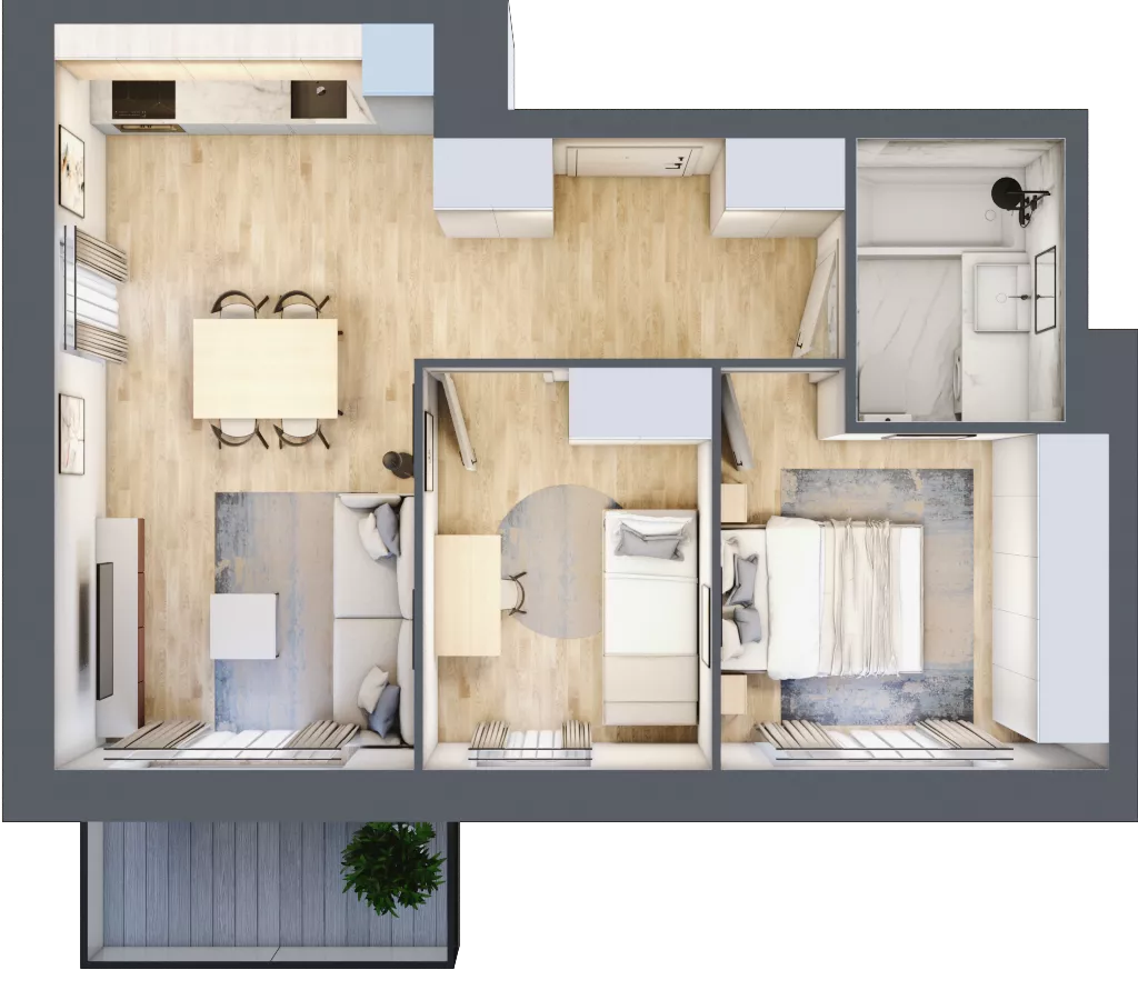 3 pokoje, mieszkanie 47,96 m², piętro 2, oferta nr IV/6, Neo Nova Ochota 4, Warszawa, Włochy, Raków, ul. Wojciecha Opackiego