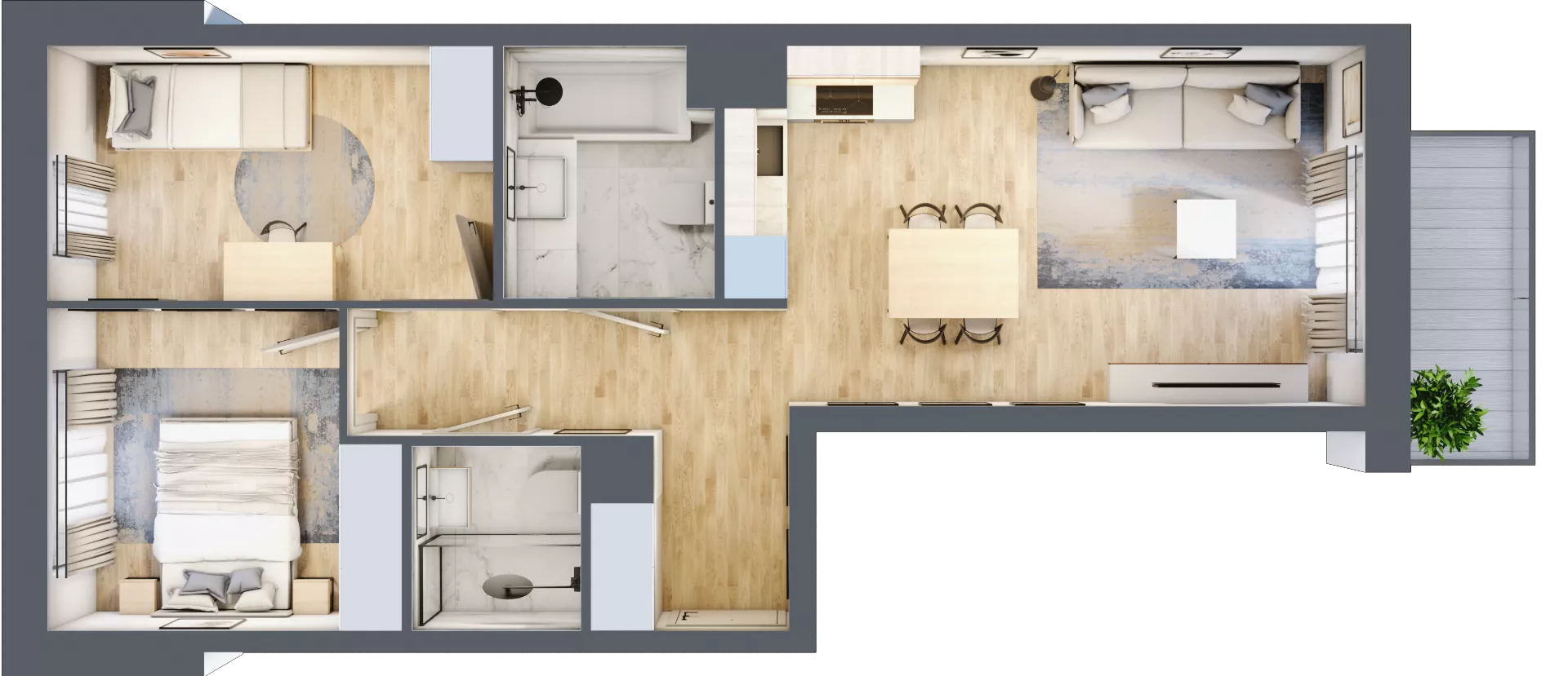 3 pokoje, mieszkanie 56,21 m², piętro 2, oferta nr IV/8, Neo Nova Ochota 4, Warszawa, Włochy, Raków, ul. Wojciecha Opackiego