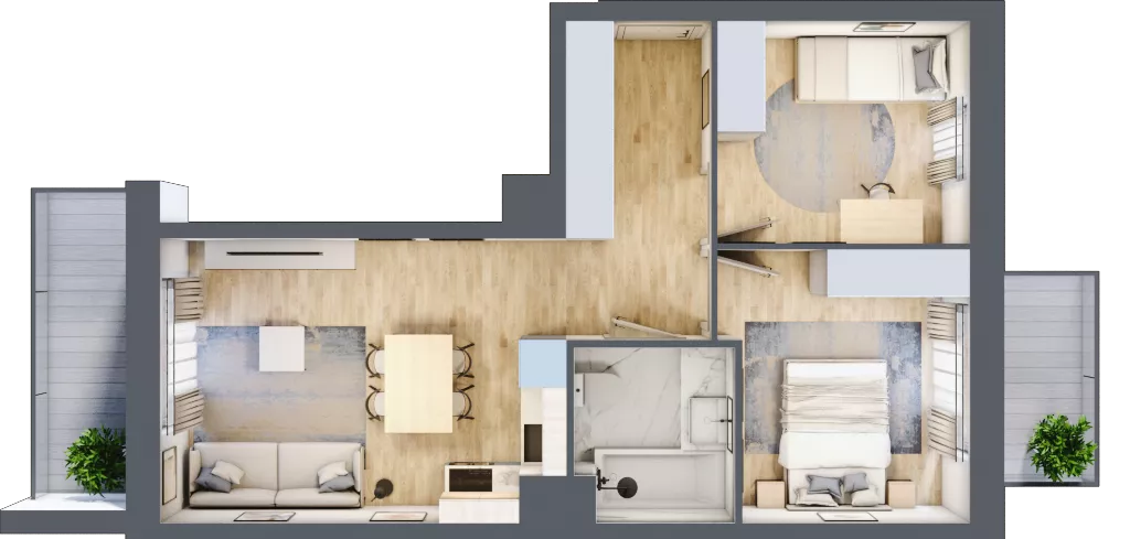 3 pokoje, mieszkanie 49,08 m², piętro 2, oferta nr IV/44, Neo Nova Ochota 4, Warszawa, Włochy, Raków, ul. Wojciecha Opackiego