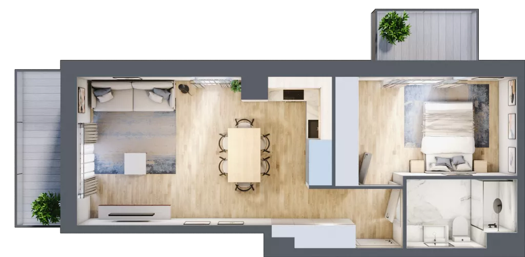 2 pokoje, mieszkanie 47,03 m², piętro 1, oferta nr IV/75, Neo Nova Ochota 4, Warszawa, Włochy, Raków, ul. Wojciecha Opackiego