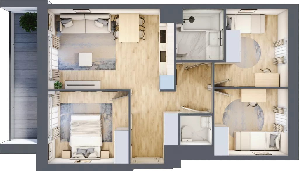4 pokoje, mieszkanie 61,71 m², piętro 5, oferta nr IV/104, Neo Nova Ochota 4, Warszawa, Włochy, Raków, ul. Wojciecha Opackiego