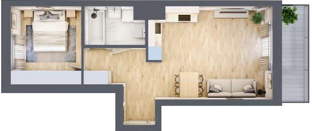 2 pokoje, mieszkanie 44,82 m², piętro 1, oferta nr VI/92, Metro Art 6, Warszawa, Praga Południe, Kamionek, ul. Żupnicza