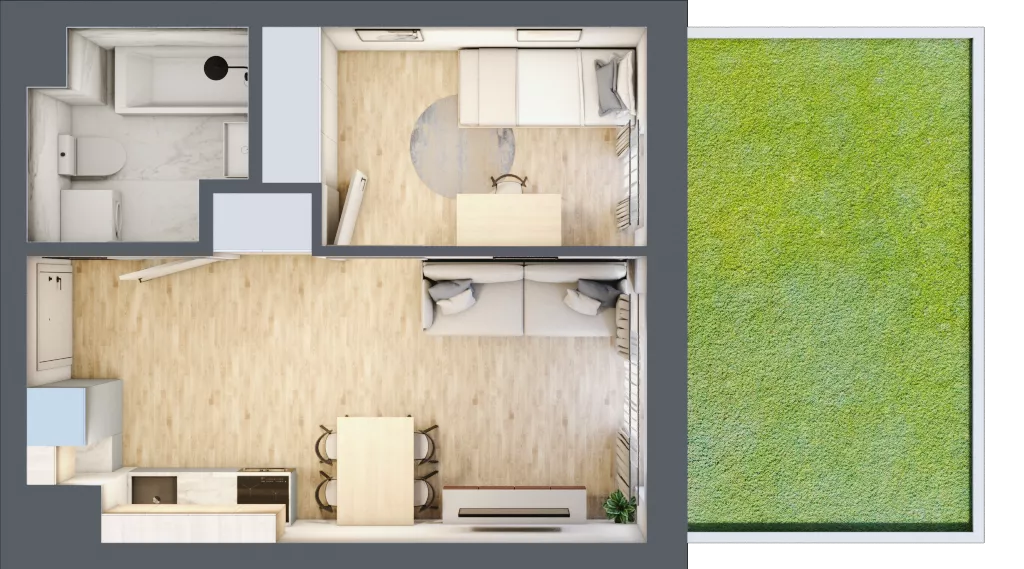 2 pokoje, mieszkanie 32,21 m², parter, oferta nr VI/117, Metro Art 6, Warszawa, Praga Południe, Kamionek, ul. Żupnicza