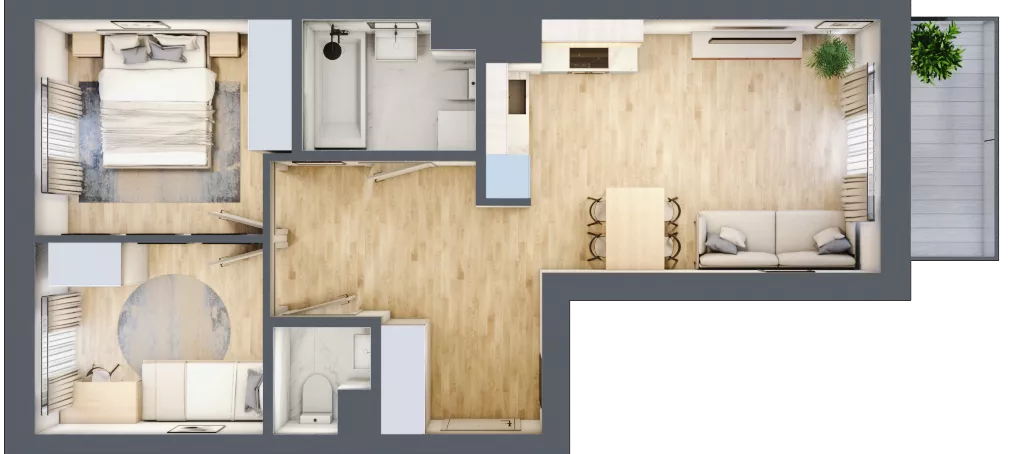 3 pokoje, mieszkanie 52,92 m², piętro 3, oferta nr VI/51, Metro Art 6, Warszawa, Praga Południe, Kamionek, ul. Żupnicza