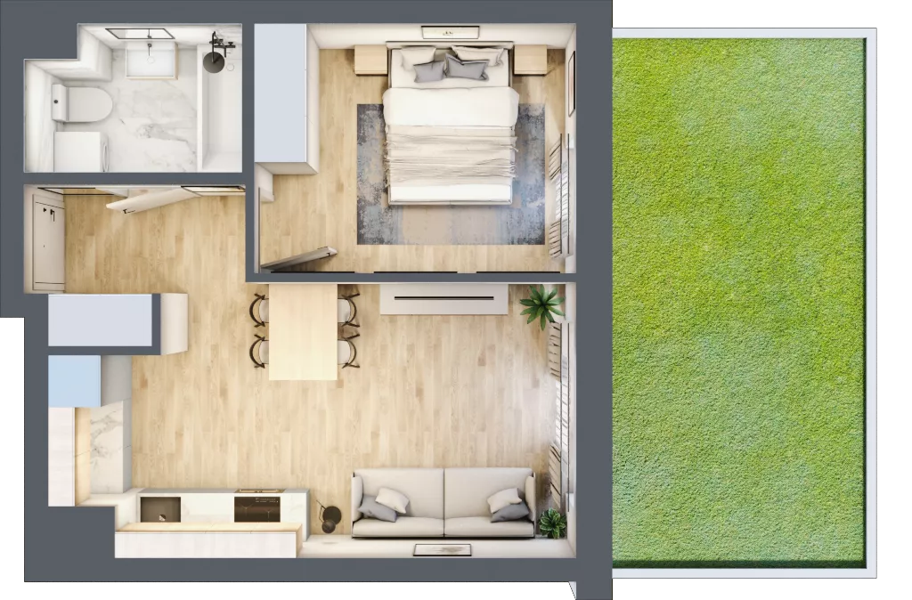 2 pokoje, mieszkanie 36,71 m², parter, oferta nr VI/119, Metro Art 6, Warszawa, Praga Południe, Kamionek, ul. Żupnicza